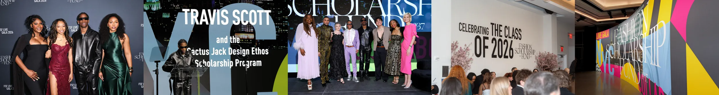 Travis Scott introduces the Cactus Jack Design Ethos Scholars Class of 2026 at the Fashion Scholarship Fund Gala in New York City